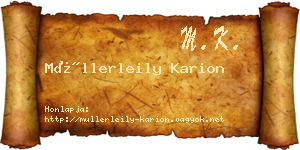 Müllerleily Karion névjegykártya